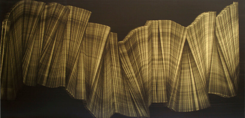 Oil and Gold Powder on Linen, 91×183 cm, 2009
