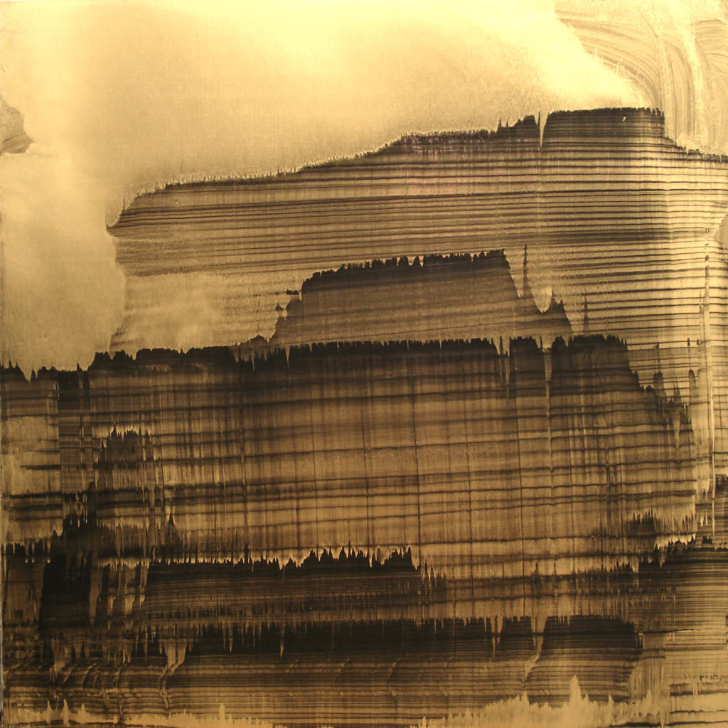 Oil and Gold Powder on Linen, 138×138 cm, 2009