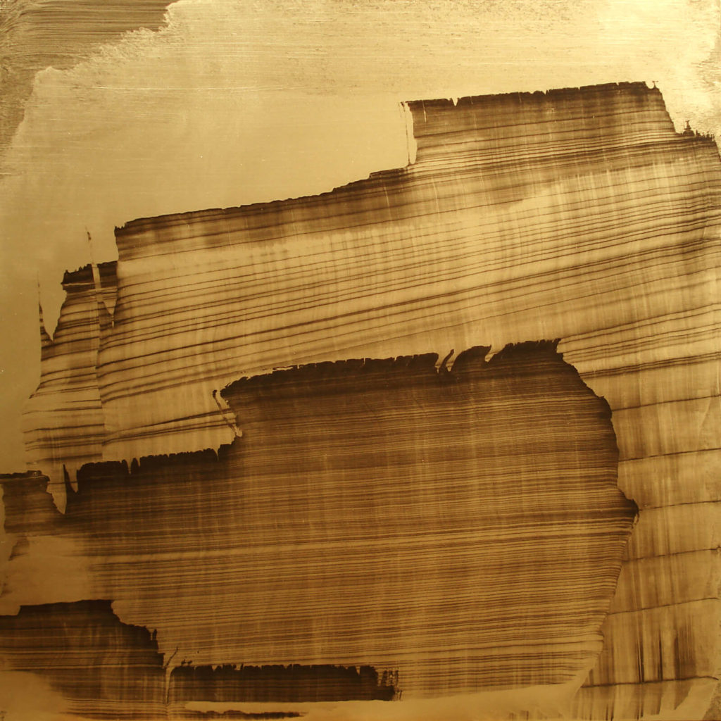 Oil and Gold Powder on Linen, 148×148 cm, 2009
