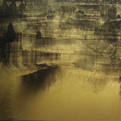 Oil and Gold Dust on Canvas, 137x137cm, 2009