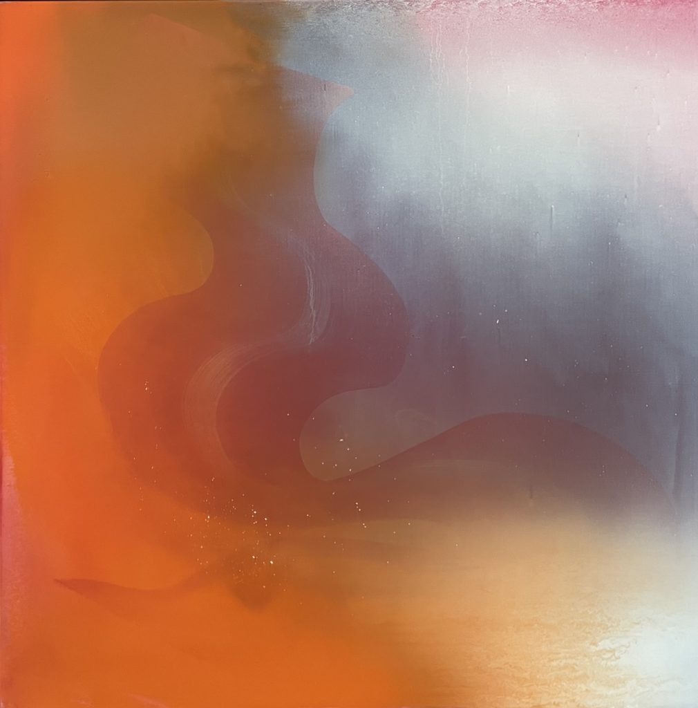 “Orange Surfer”, Oil on Linen, 150×150 cm, 2021