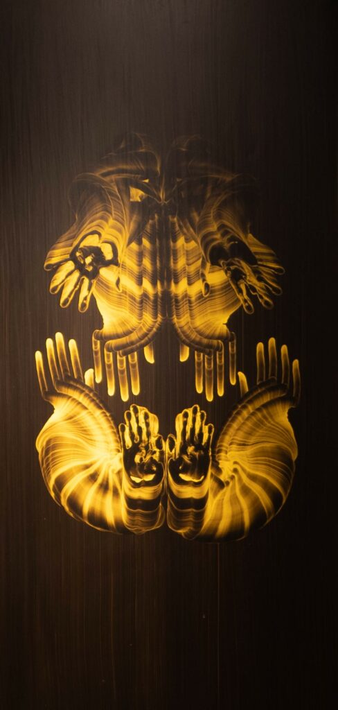 “Yaron’s Yellow Dragon”, Oil on Aluminum, 150 x 75 cm, 2021