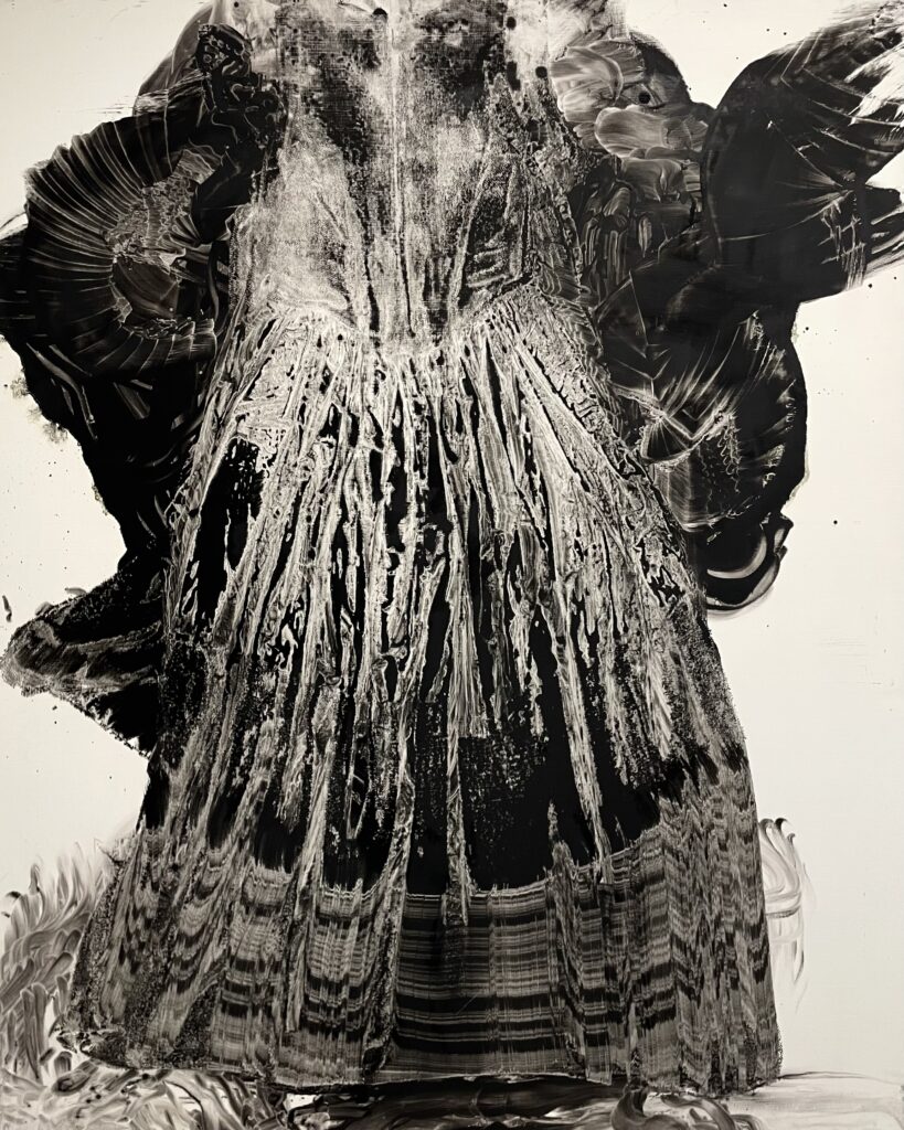 “The Dress”, oil on masonite, 152 x 122, 2012‏