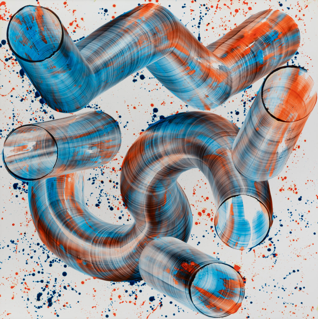 “Magnetic Field”, oil on aluminum, 120 x 120 cm, 2022