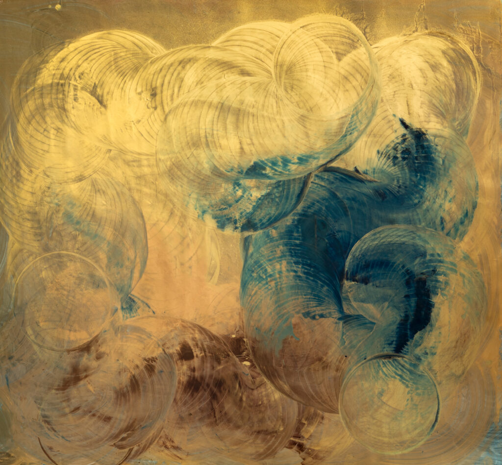 Oil and Gold Dust on Linen, 200 x 220 cm, 2026